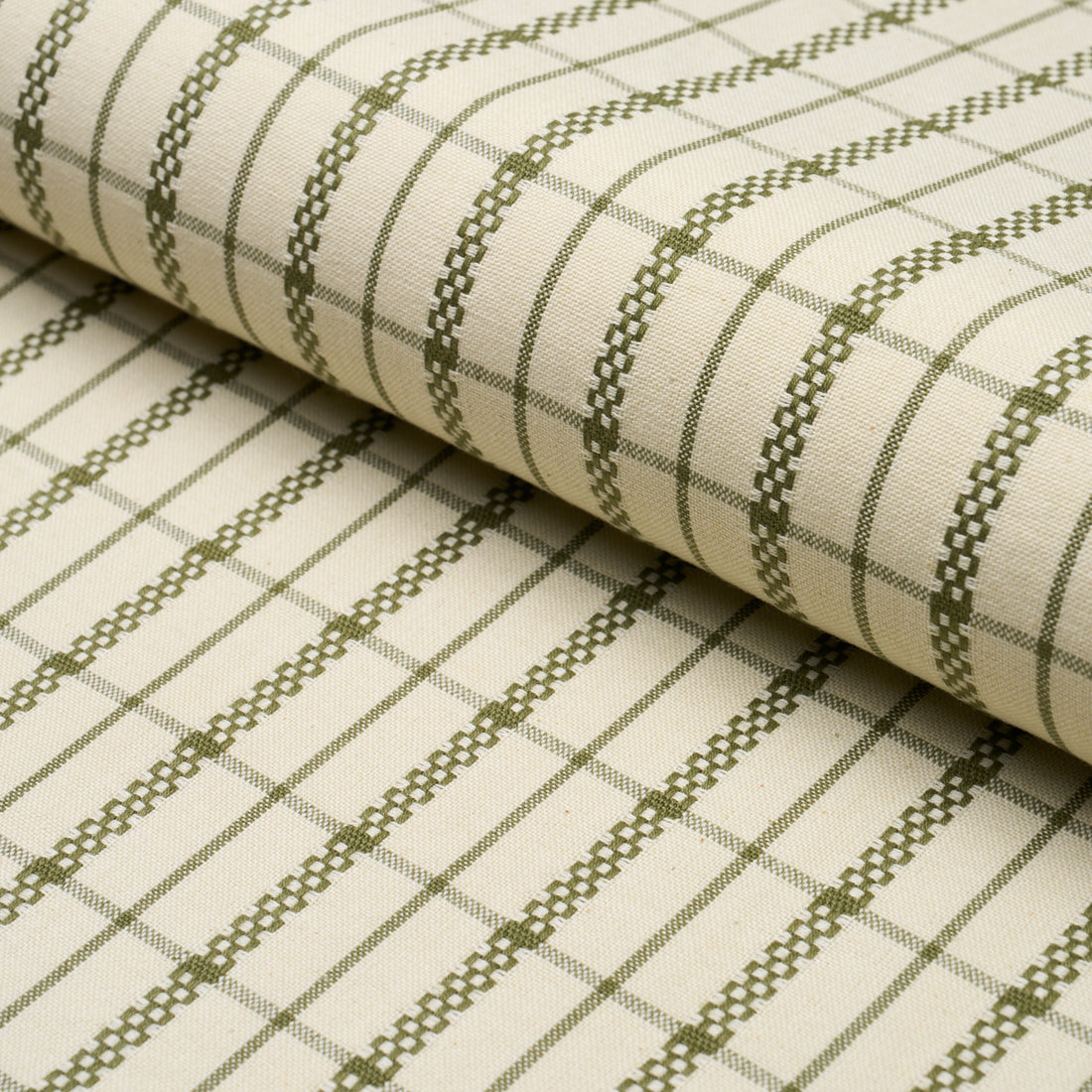 Boyd Check fabric in moss color - pattern number 84682 - by Schumacher in the Ashbury collection