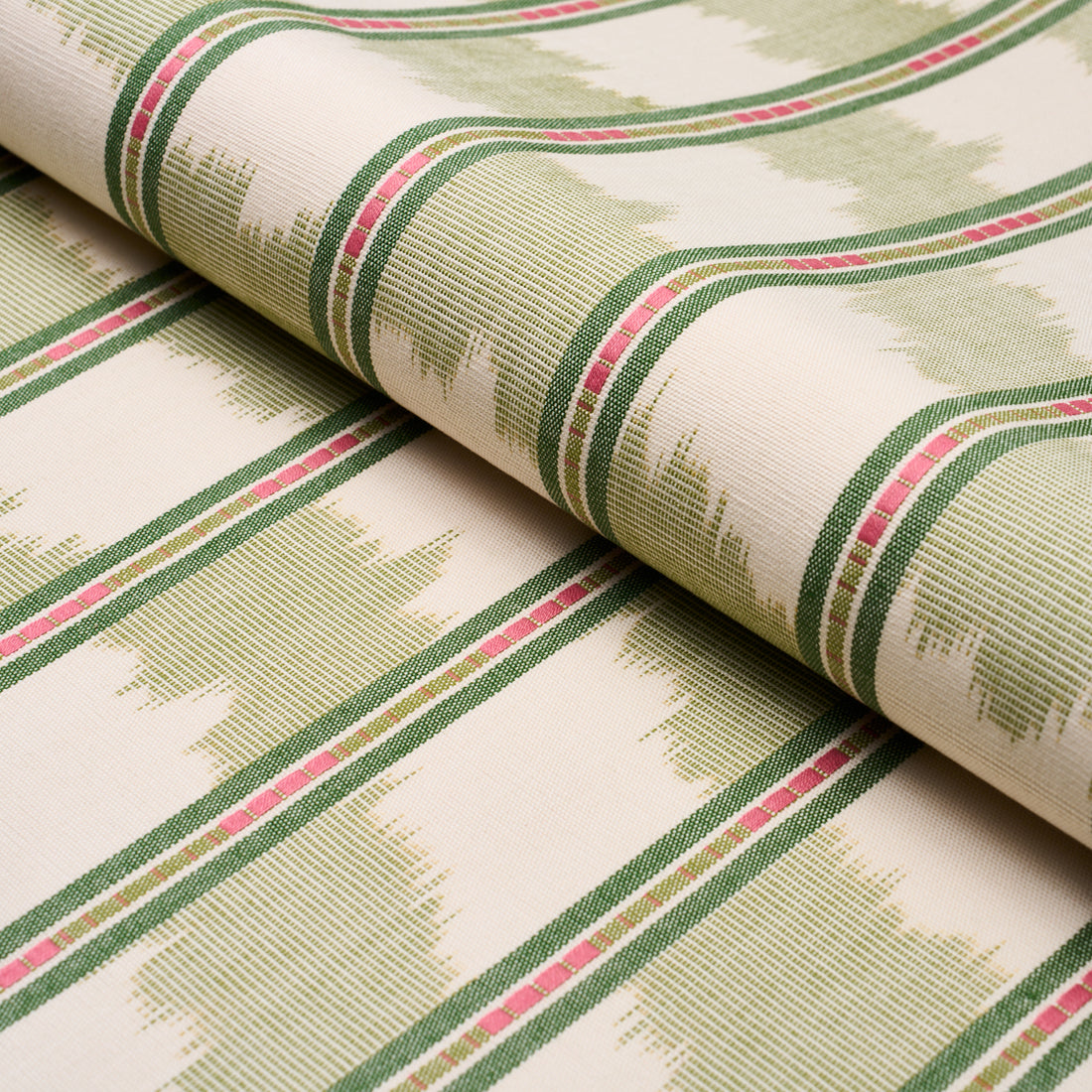 Faye Ikat fabric in leaf color - pattern number 84711 - by Schumacher in the Ashbury collection