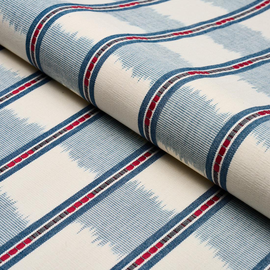Faye Ikat fabric in chambray color - pattern number 84712 - by Schumacher in the Ashbury collection