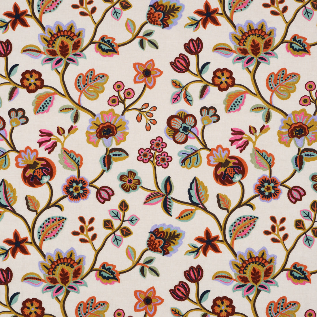 Loulou Embroidery fabric in jewel color - pattern number 84750 - by Schumacher in the Ashbury collection
