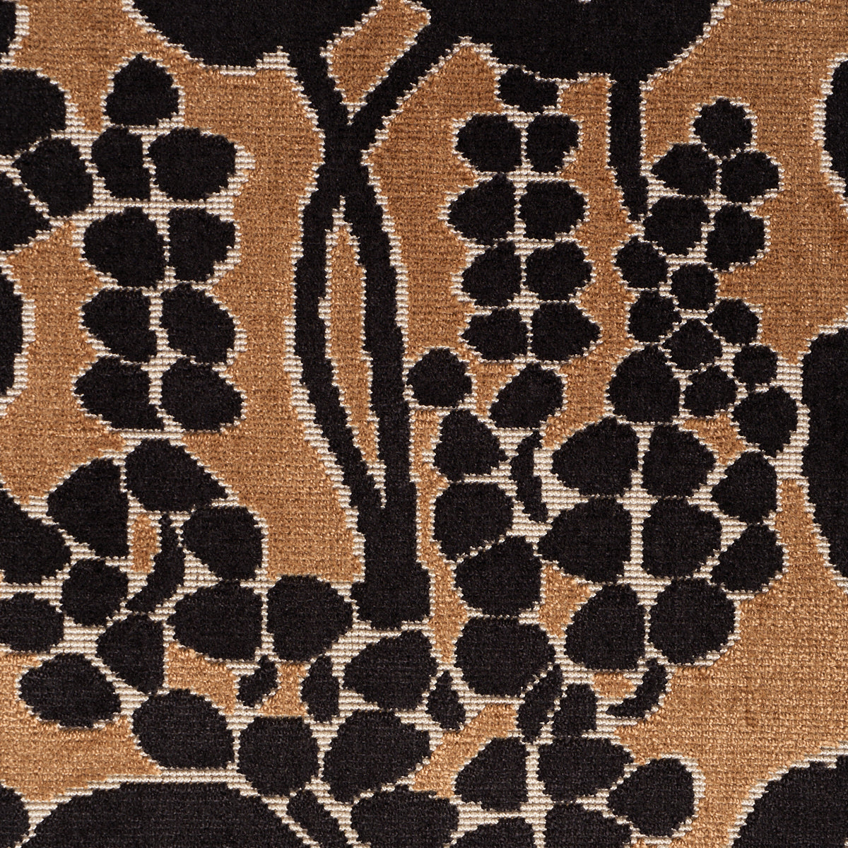 Emelie Velvet fabric in bronze &amp; noir color - pattern number 84790 - by Schumacher in the Cut &amp; Patterned Velvets collection