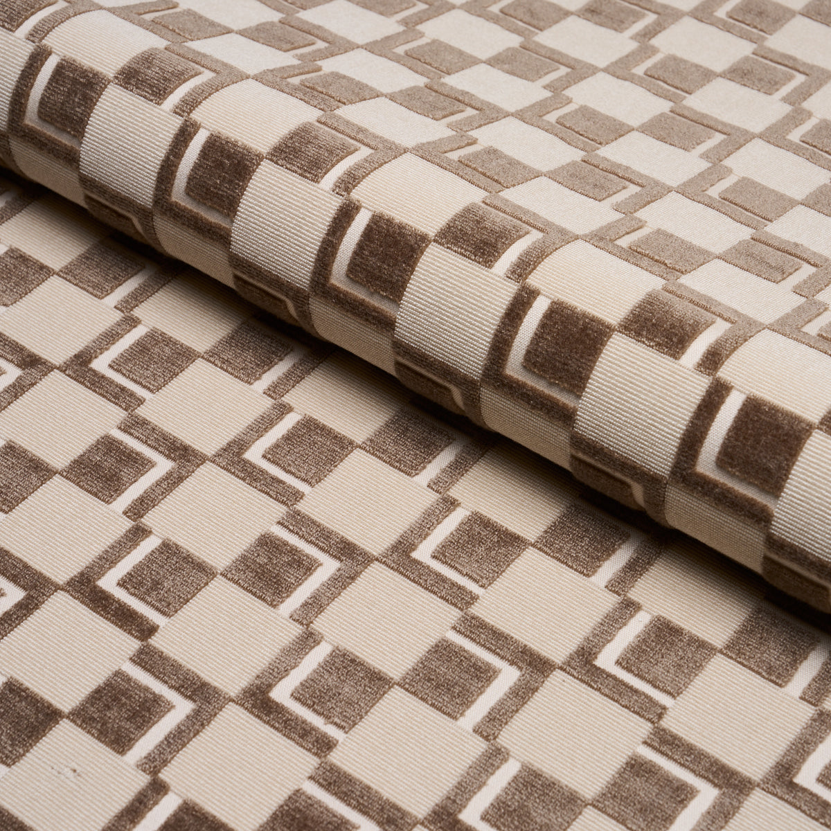 Edison Velvet fabric in champagne color - pattern number 84800 - by Schumacher in the Cut &amp; Patterned Velvets collection