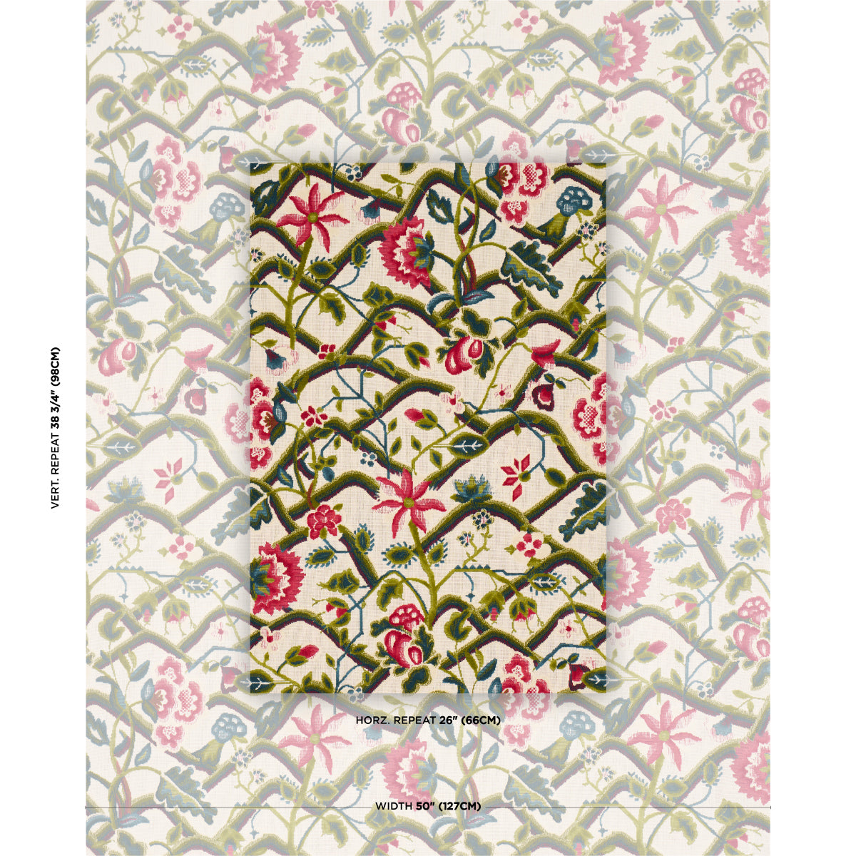 Jacobean Garden Velvet fabric in mulberry &amp; leaf color - pattern number 84820 - by Schumacher in the Cut &amp; Patterned Velvets collection