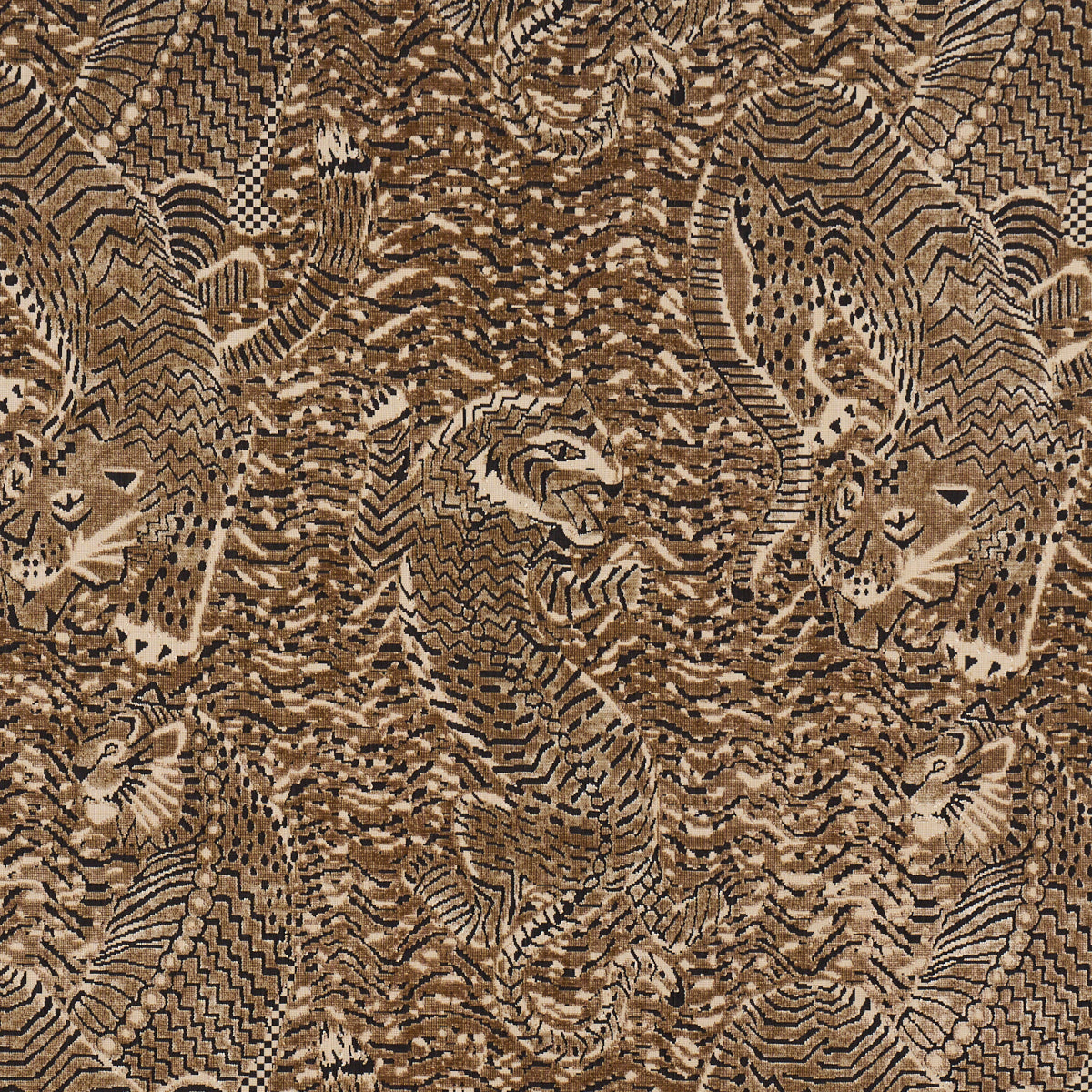 Tigress Velvet fabric in champagne color - pattern number 84831 - by Schumacher in the Cut &amp; Patterned Velvets collection