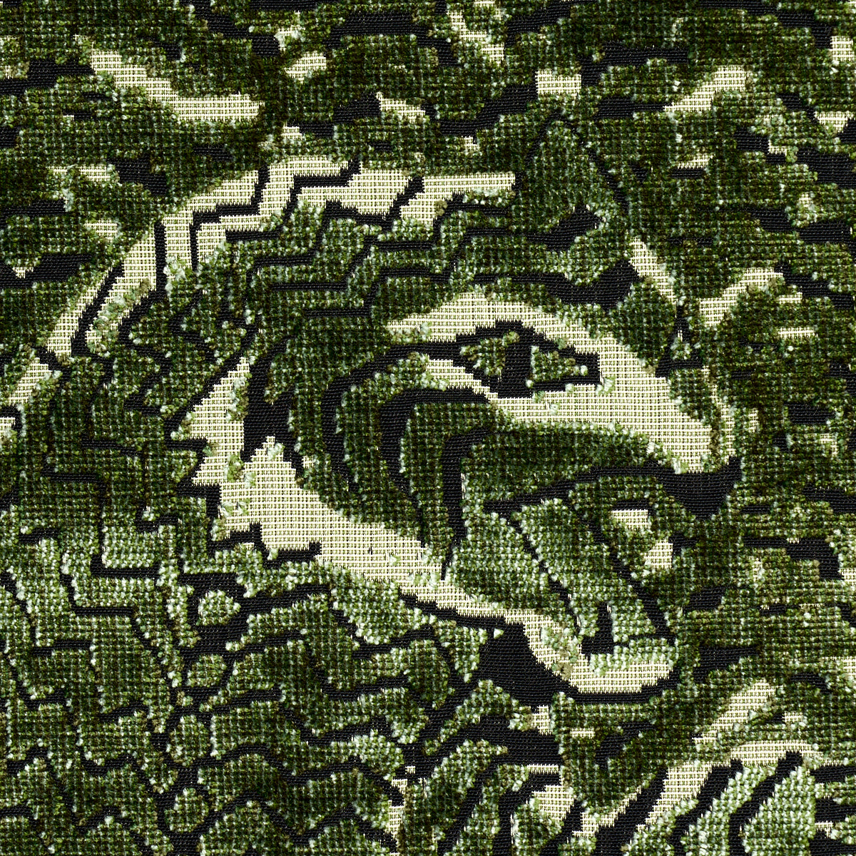 Tigress Velvet fabric in malachite color - pattern number 84832 - by Schumacher in the Cut &amp; Patterned Velvets collection