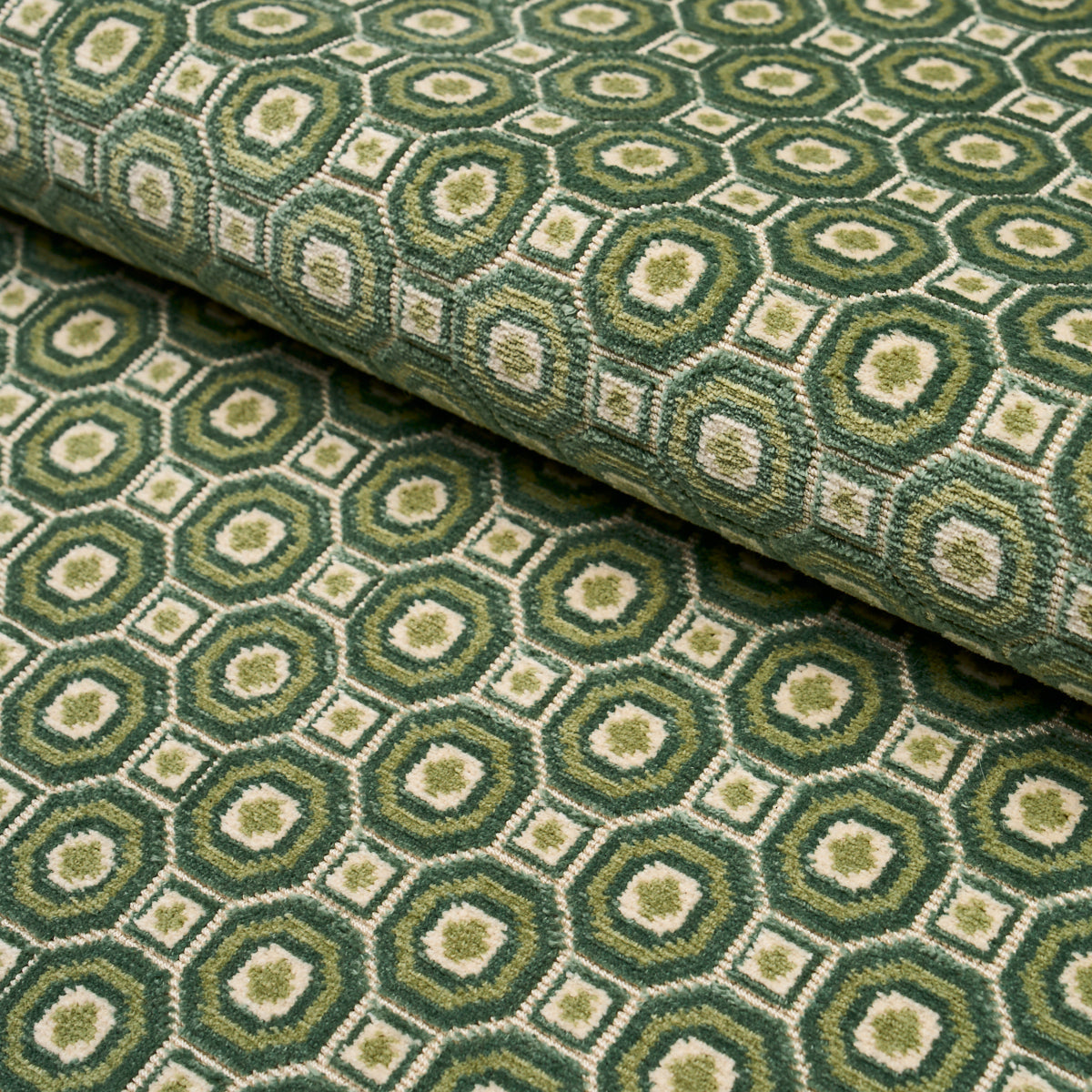 Trianon Cut Velvet fabric in jardin color - pattern number 84890 - by Schumacher in the Timothy Corrigan collection