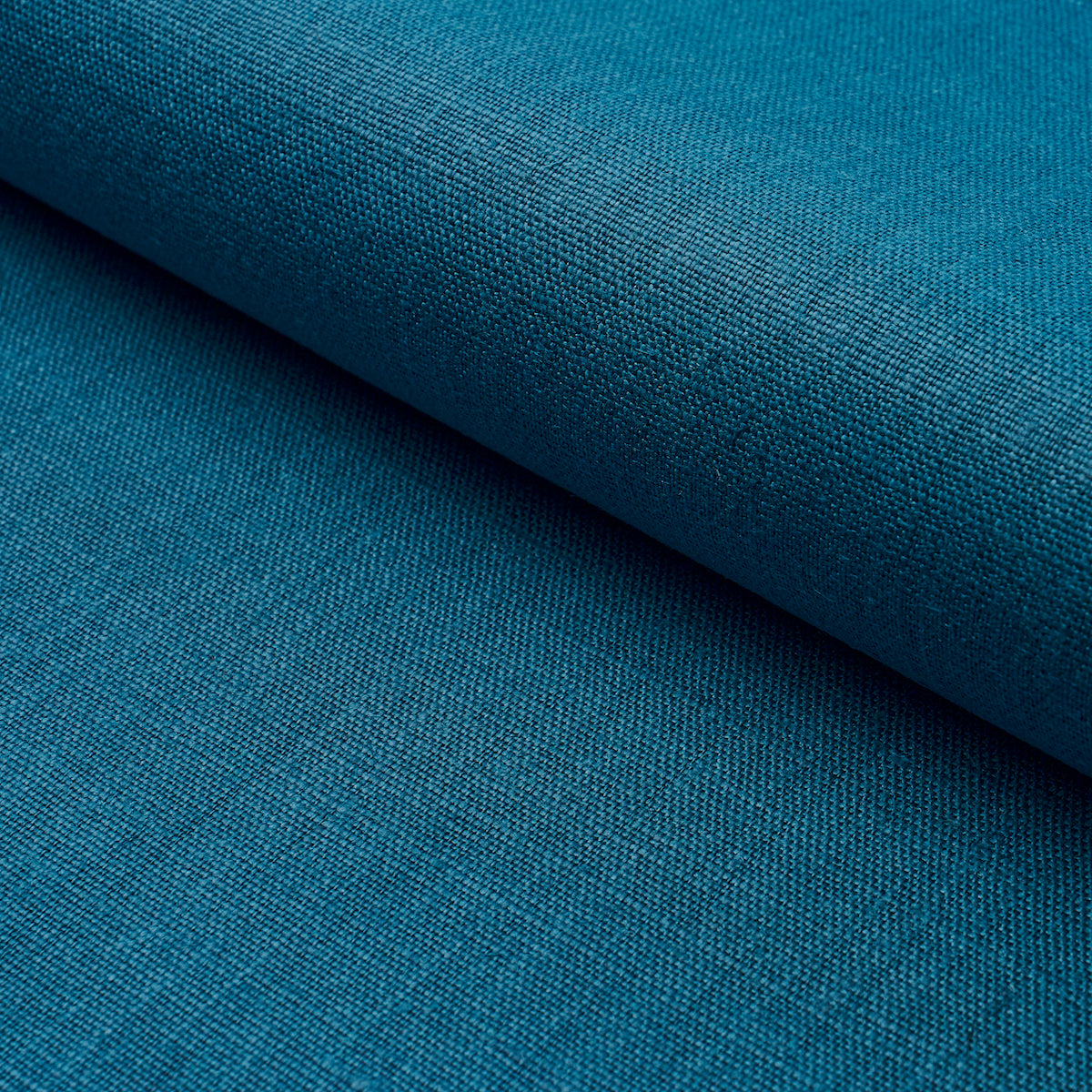 Leo Glazed Linen fabric in peacock color - pattern number 84963 - by Schumacher in the Perfect Basics: Linen collection