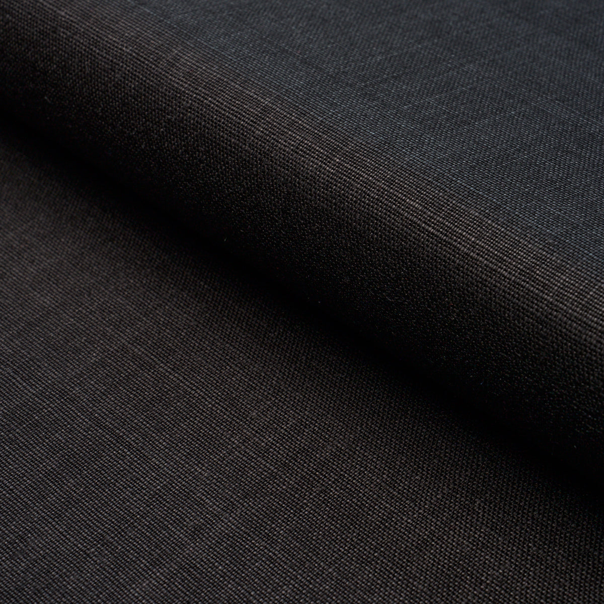 Leo Glazed Linen fabric in black color - pattern number 84969 - by Schumacher in the Perfect Basics: Linen collection