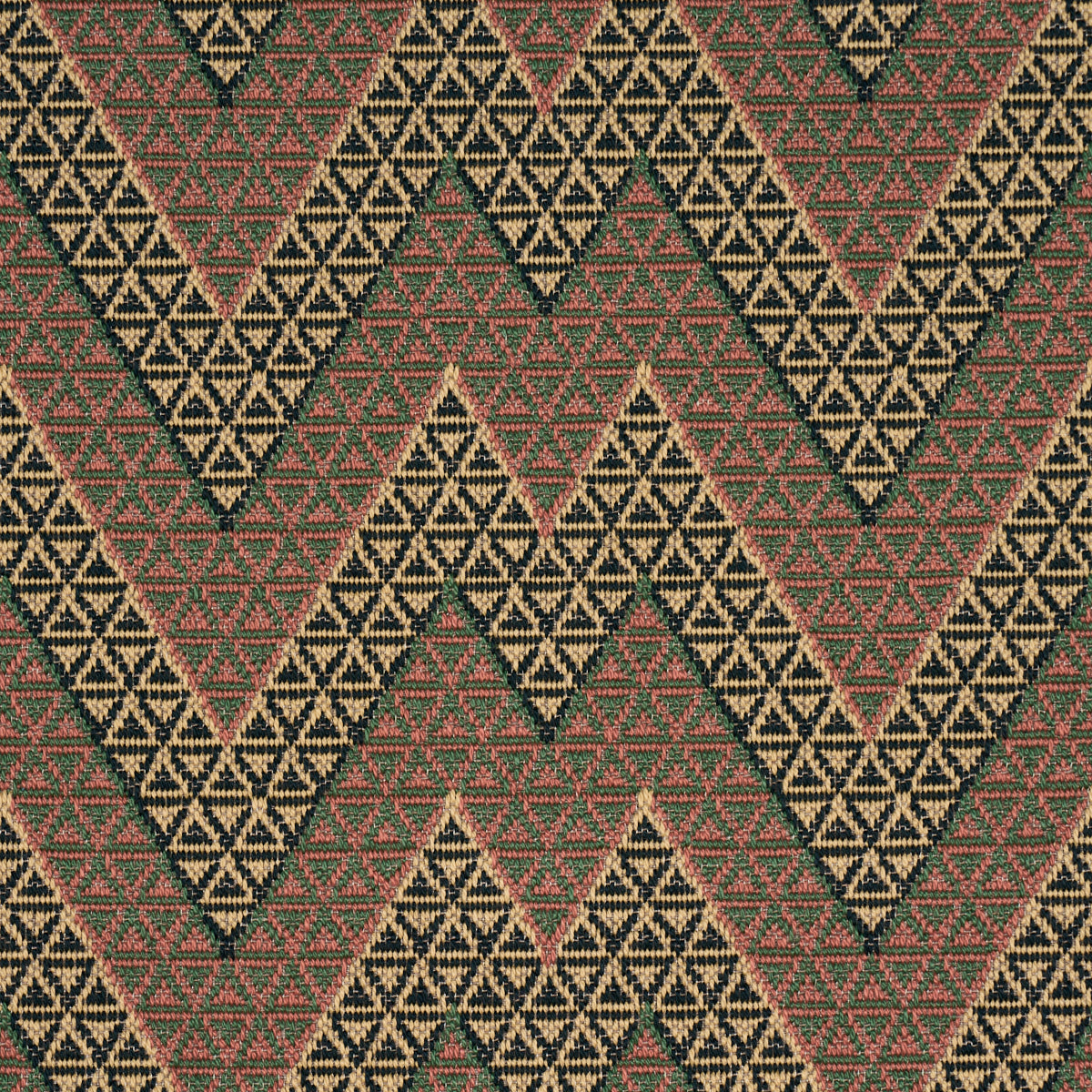 Alpine Peaks Chevron fabric in terracotta desert color - pattern number 84970 - by Schumacher in the Luxe Lodge collection