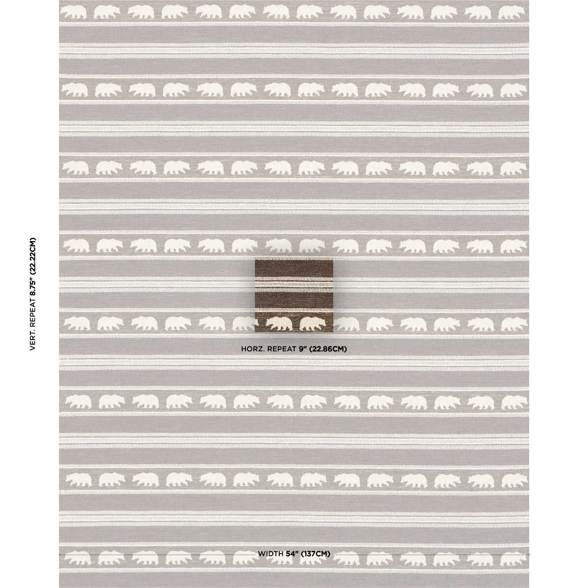 Koda Stripe fabric in coffee color - pattern number 84991 - by Schumacher in the Luxe Lodge collection