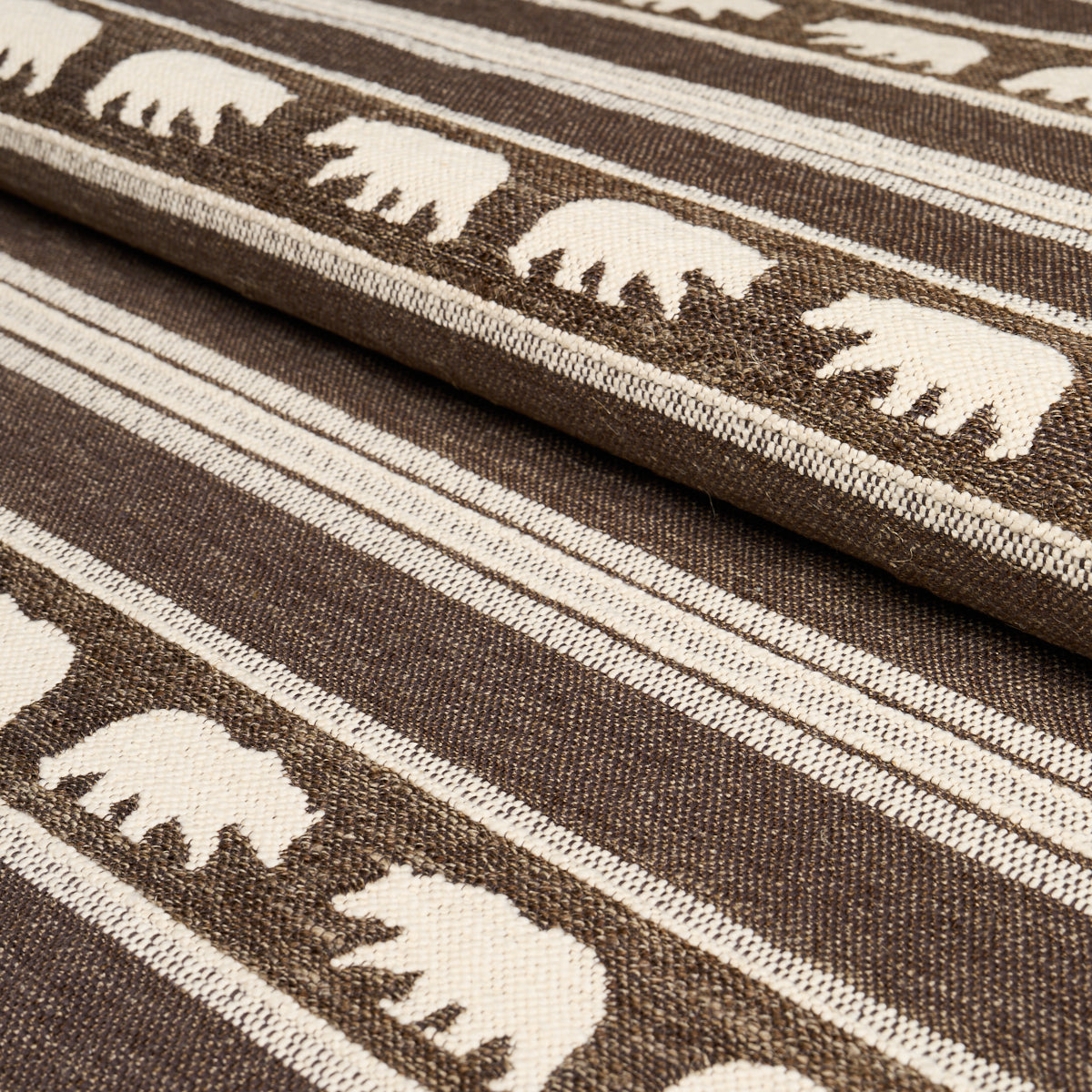 Koda Stripe fabric in coffee color - pattern number 84991 - by Schumacher in the Luxe Lodge collection
