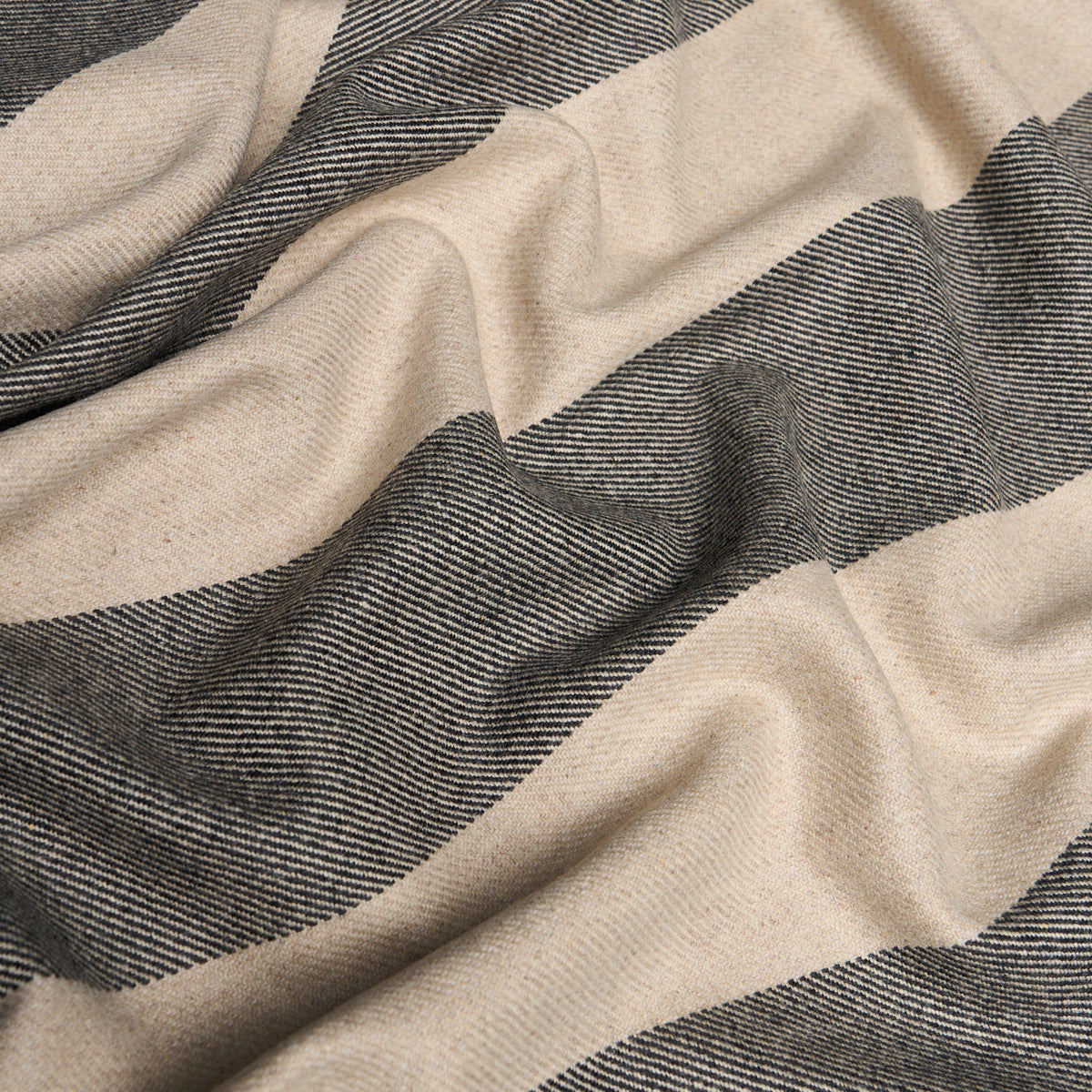 Hemlock Stripe fabric in graphite color - pattern number 85042 - by Schumacher in the Luxe Lodge collection