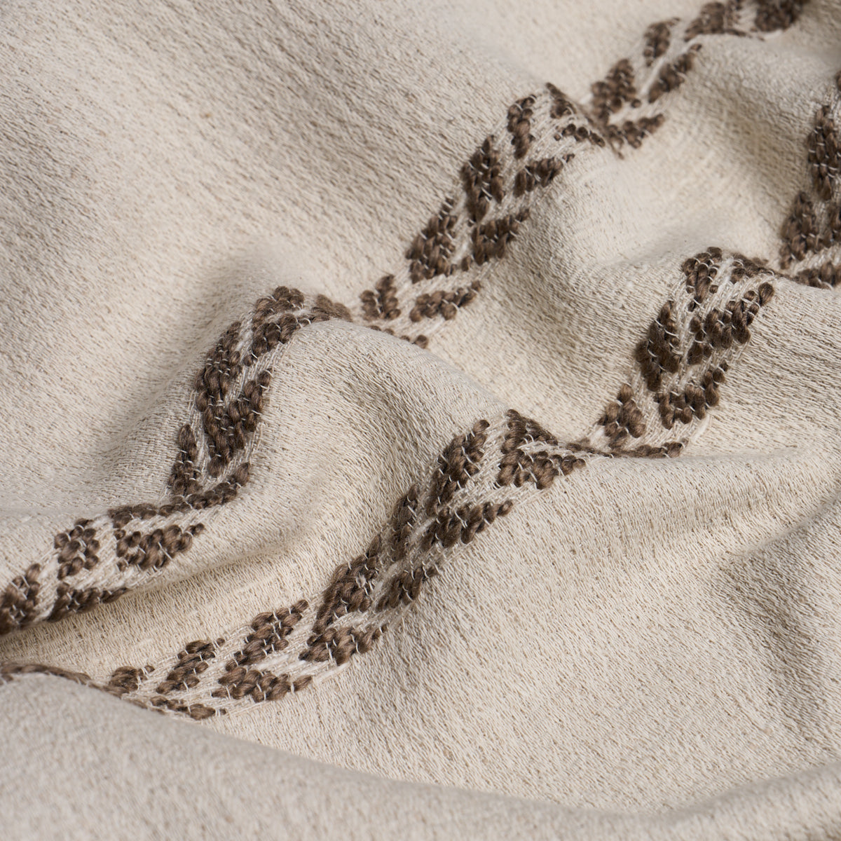 Plains Stripe Casement fabric in flax color - pattern number 85050 - by Schumacher in the Luxe Lodge collection