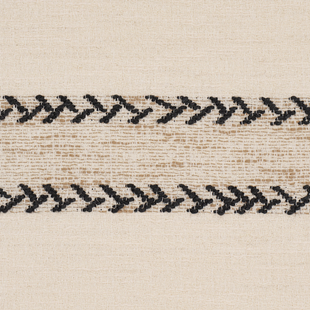 Plains Stripe Casement fabric in graphite color - pattern number 85051 - by Schumacher in the Luxe Lodge collection