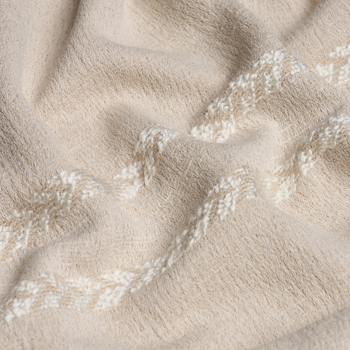Plains Stripe Casement fabric in natural color - pattern number 85052 - by Schumacher in the Luxe Lodge collection