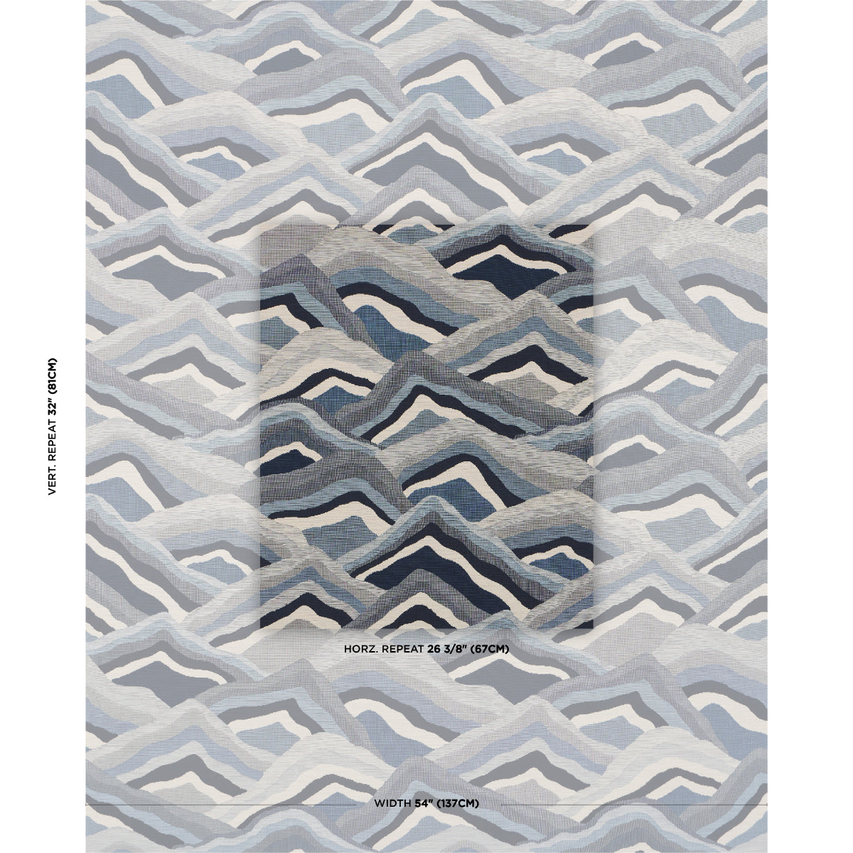Avala Hills fabric in ocean color - pattern number 85062 - by Schumacher in the Luxe Lodge collection