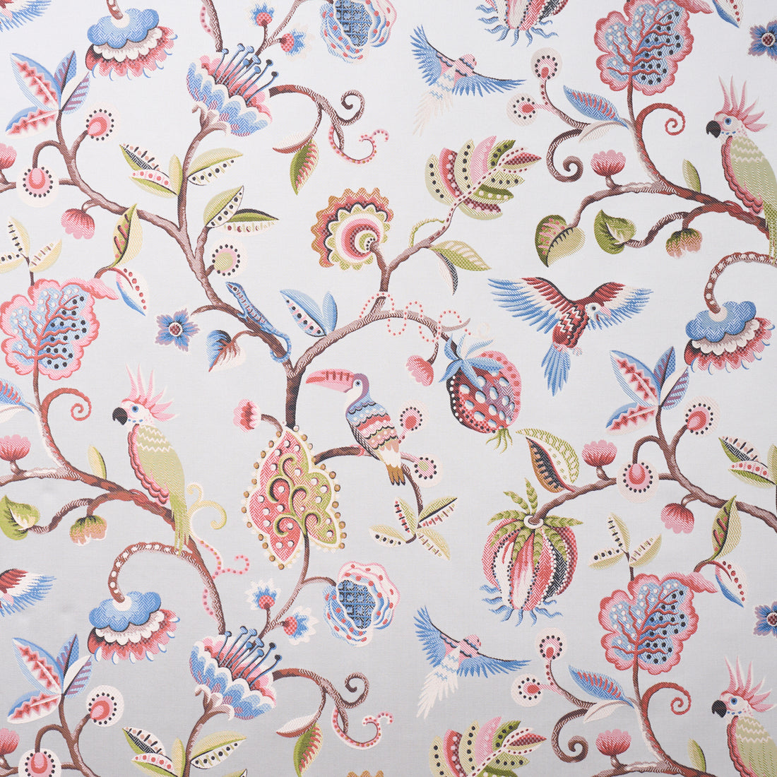 Birds Of Paradise Woven fabric in mist color - pattern number 85112 - by Schumacher in the Statement Wovens collection