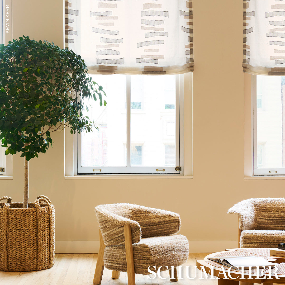 Jensen Sheer fabric in brown color - pattern number 85152 - by Schumacher in the Sheers &amp; Casements III collection