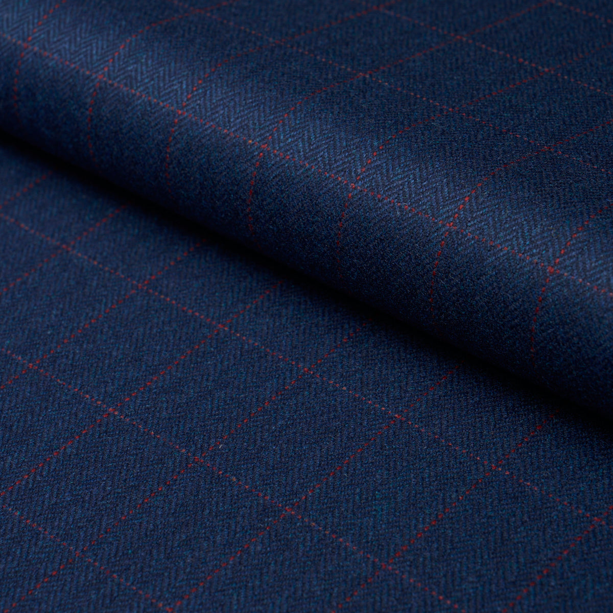 Thompson Merino Windowpane fabric in navy color - pattern number 85292 - by Schumacher in the Patterson Flynn collection