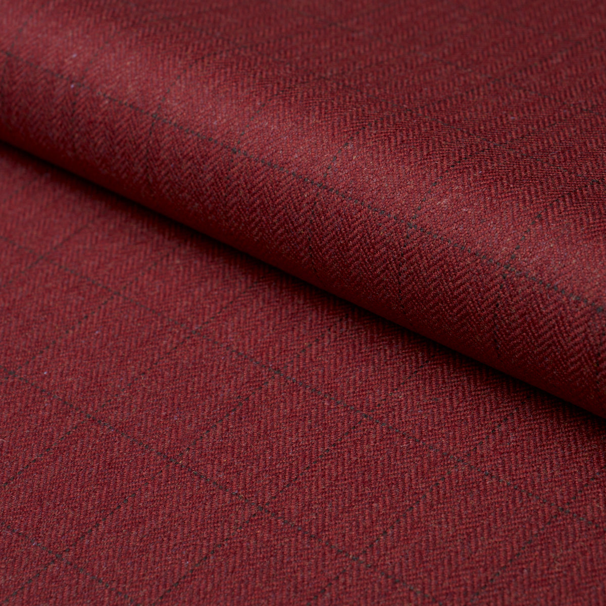Thompson Merino Windowpane fabric in scarlet color - pattern number 85293 - by Schumacher in the Patterson Flynn collection