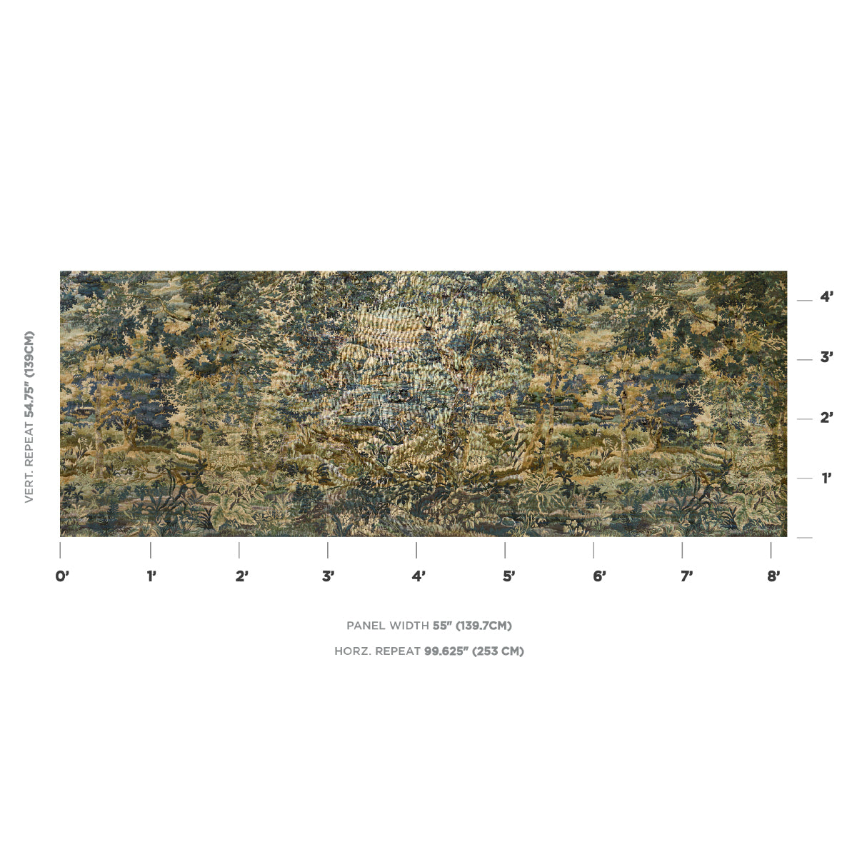 Flemish Tapestry fabric in vert color - pattern number 85370 - by Schumacher in the Schumacher Masterpieces collection