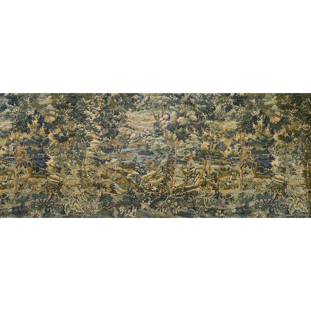 Flemish Tapestry fabric in vert color - pattern number 85370 - by Schumacher in the Schumacher Masterpieces collection