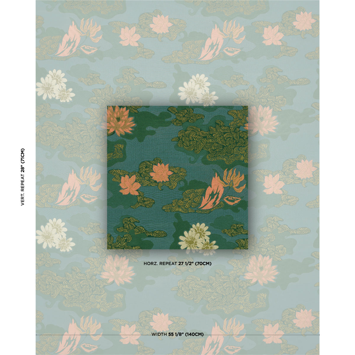Lian Dream fabric in turquoise color - pattern number 85500 - by Schumacher in the Laura Gonzalez collection
