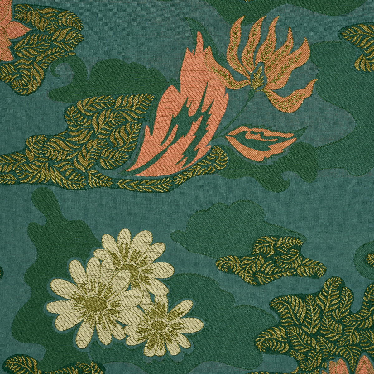 Lian Dream fabric in turquoise color - pattern number 85500 - by Schumacher in the Laura Gonzalez collection