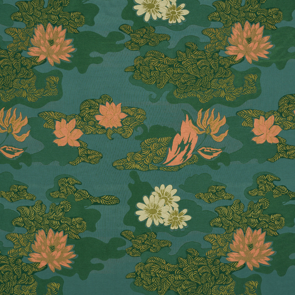 Lian Dream fabric in turquoise color - pattern number 85500 - by Schumacher in the Laura Gonzalez collection
