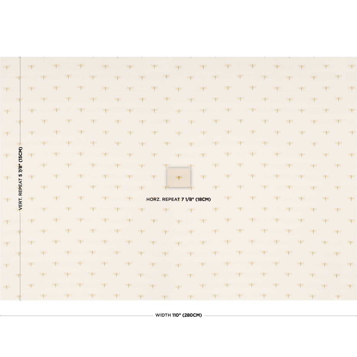 Dragonflies fabric in ochre color - pattern number 85530 - by Schumacher in the A Country Life collection