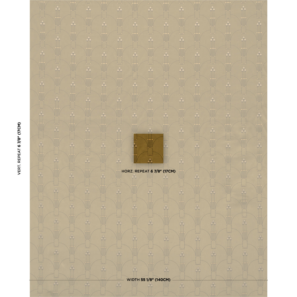 Swanson Scallop fabric in olive color - pattern number 85601 - by Schumacher in the Rhythm In Motion collection