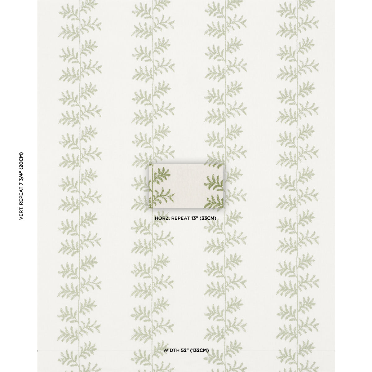 Eloise Embroidery fabric in sage color - pattern number 85630 - by Schumacher in the New Traditional collection