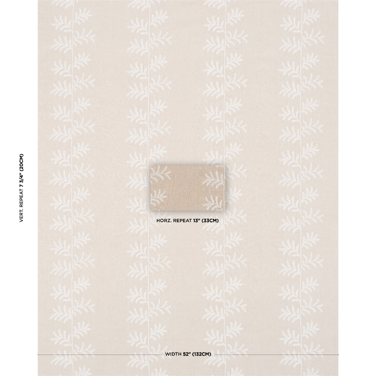 Eloise Embroidery fabric in natural color - pattern number 85631 - by Schumacher in the New Traditional collection