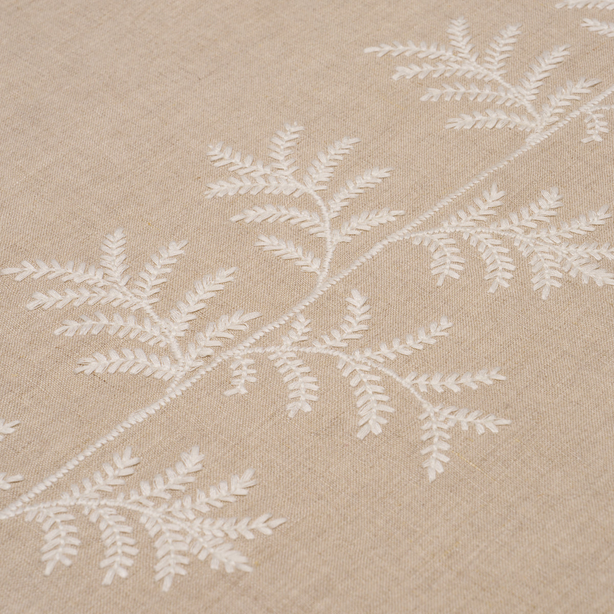 Eloise Embroidery fabric in natural color - pattern number 85631 - by Schumacher in the New Traditional collection