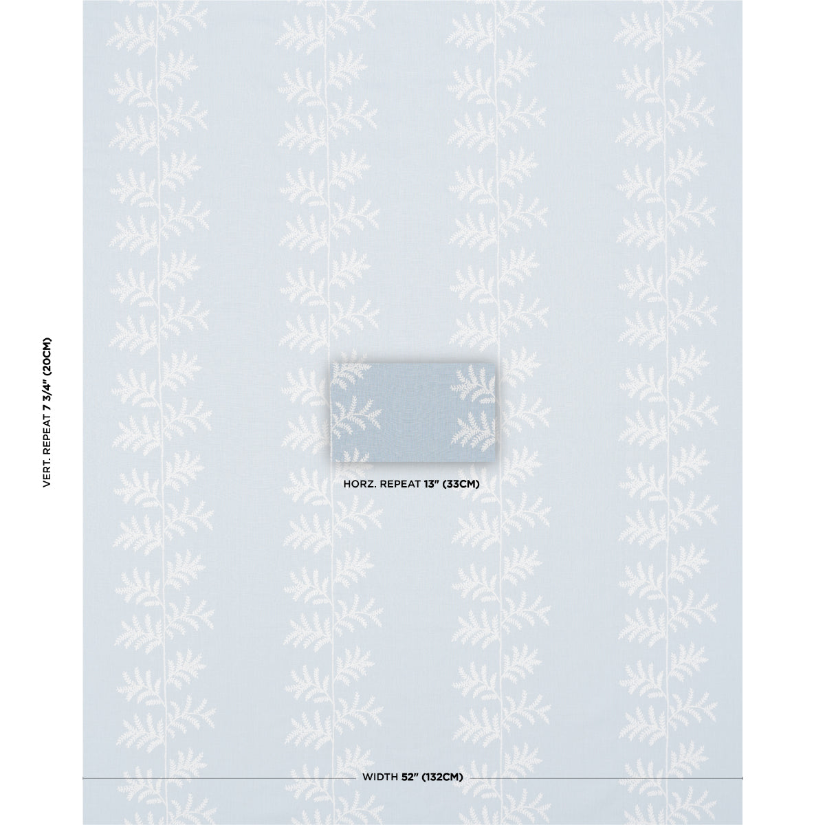 Eloise Embroidery fabric in sky color - pattern number 85632 - by Schumacher in the New Traditional collection