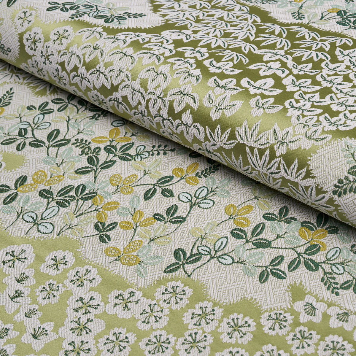 Lorene fabric in leaf color - pattern number 85640 - by Schumacher in the New Traditional collection