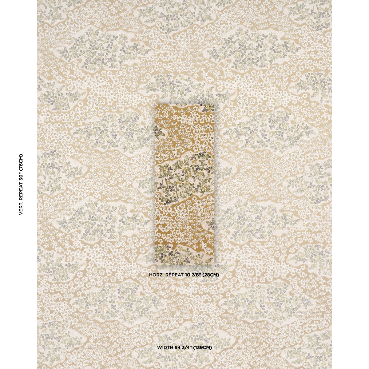 Lorene fabric in ochre color - pattern number 85641 - by Schumacher in the New Traditional collection