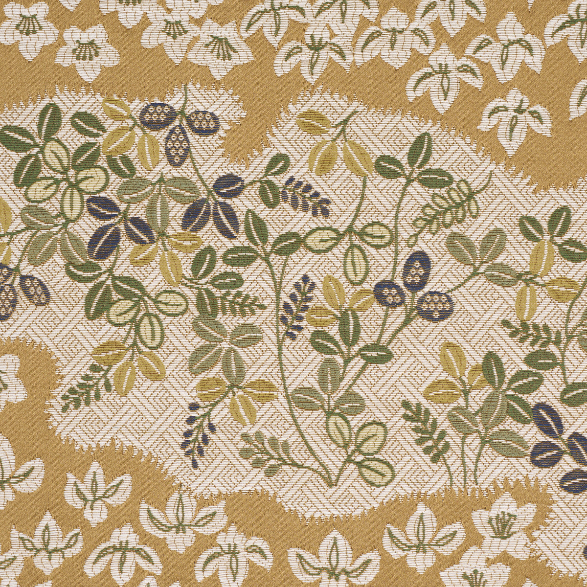 Lorene fabric in ochre color - pattern number 85641 - by Schumacher in the New Traditional collection