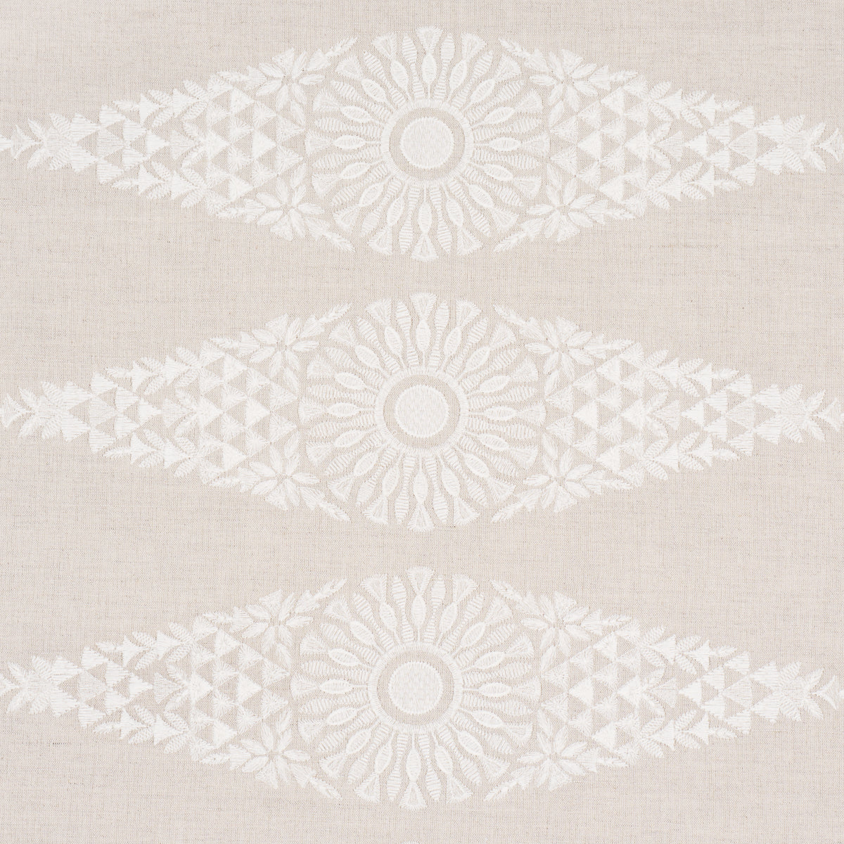 Tasmin Embroidery fabric in natural color - pattern number 85672 - by Schumacher in the New Traditional collection