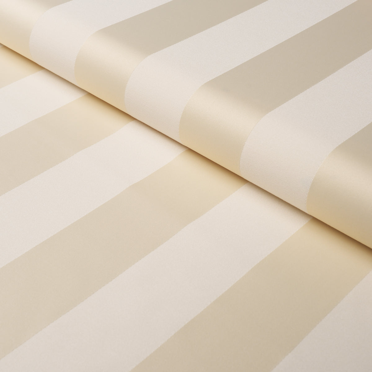 Roosevelt Awning Stripe fabric in ivory color - pattern number 85742 - by Schumacher in the Mark D. Sikes collection