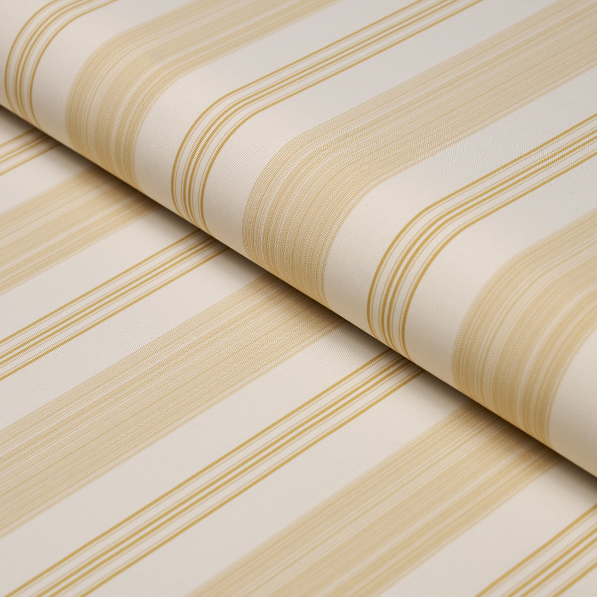 Jefferson Tented Stripe fabric in yellow color - pattern number 85754 - by Schumacher in the Mark D. Sikes collection