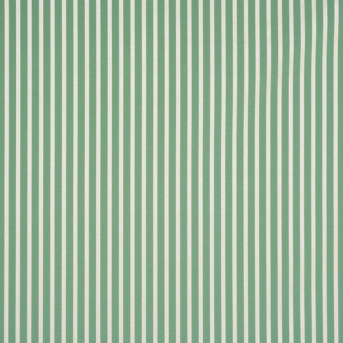 Lincoln Small Stripe fabric in green color - pattern number 85762 - by Schumacher in the Mark D. Sikes collection