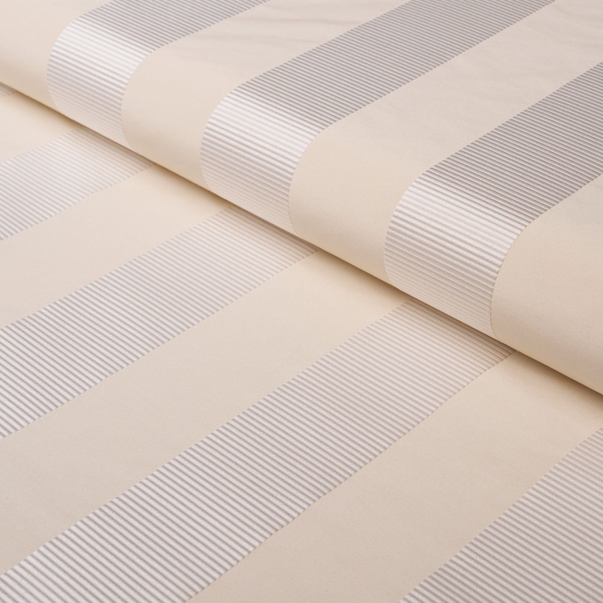 Madison Wide Stripe fabric in ivory color - pattern number 85771 - by Schumacher in the Mark D. Sikes collection