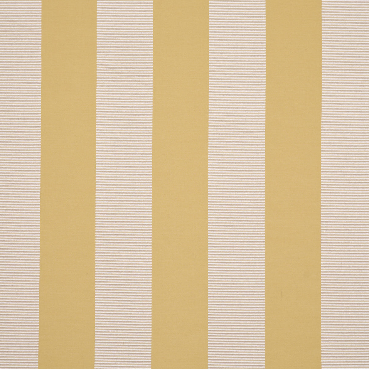 Madison Wide Stripe fabric in yellow color - pattern number 85775 - by Schumacher in the Mark D. Sikes collection
