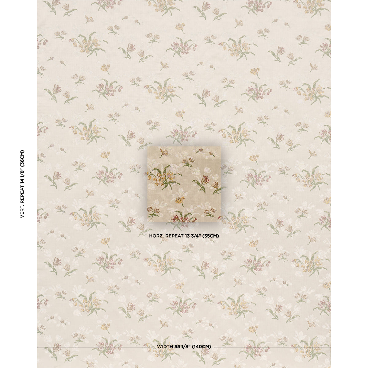 Spitalfields Bouquet fabric in alabaster color - pattern number 85820 - by Schumacher in the Williamsburg collection