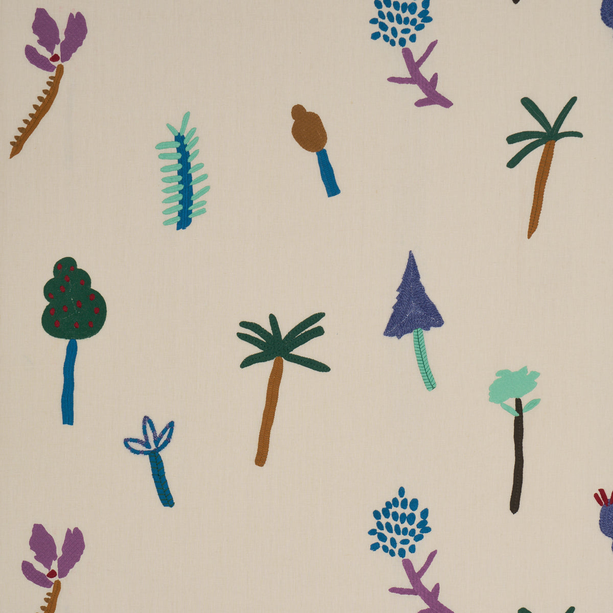 Tropical Trees fabric in multi color - pattern number 85850 - by Schumacher in the Caroline Z Hurley collection