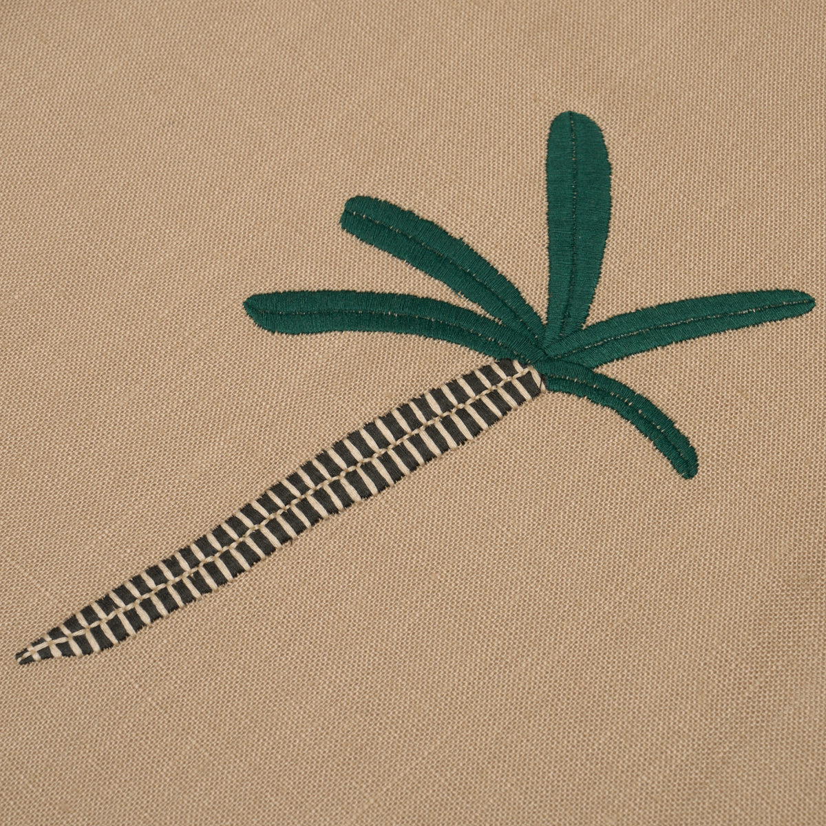Tropical Trees fabric in Green on Natural color - pattern number 85851 - by Schumacher in the Perennial Favorites collection