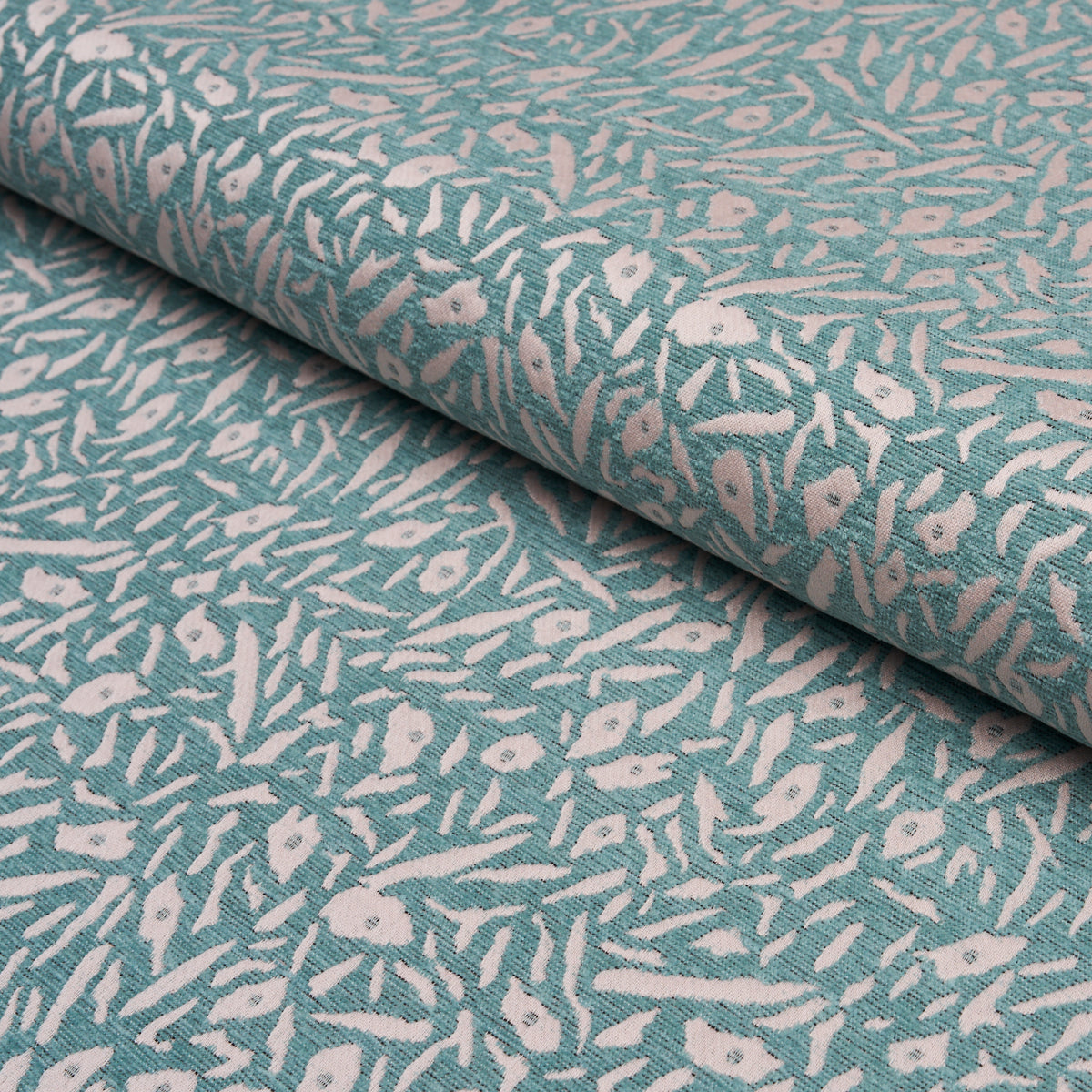Jungle Moss fabric in sky color - pattern number 85862 - by Schumacher in the Caroline Z Hurley collection