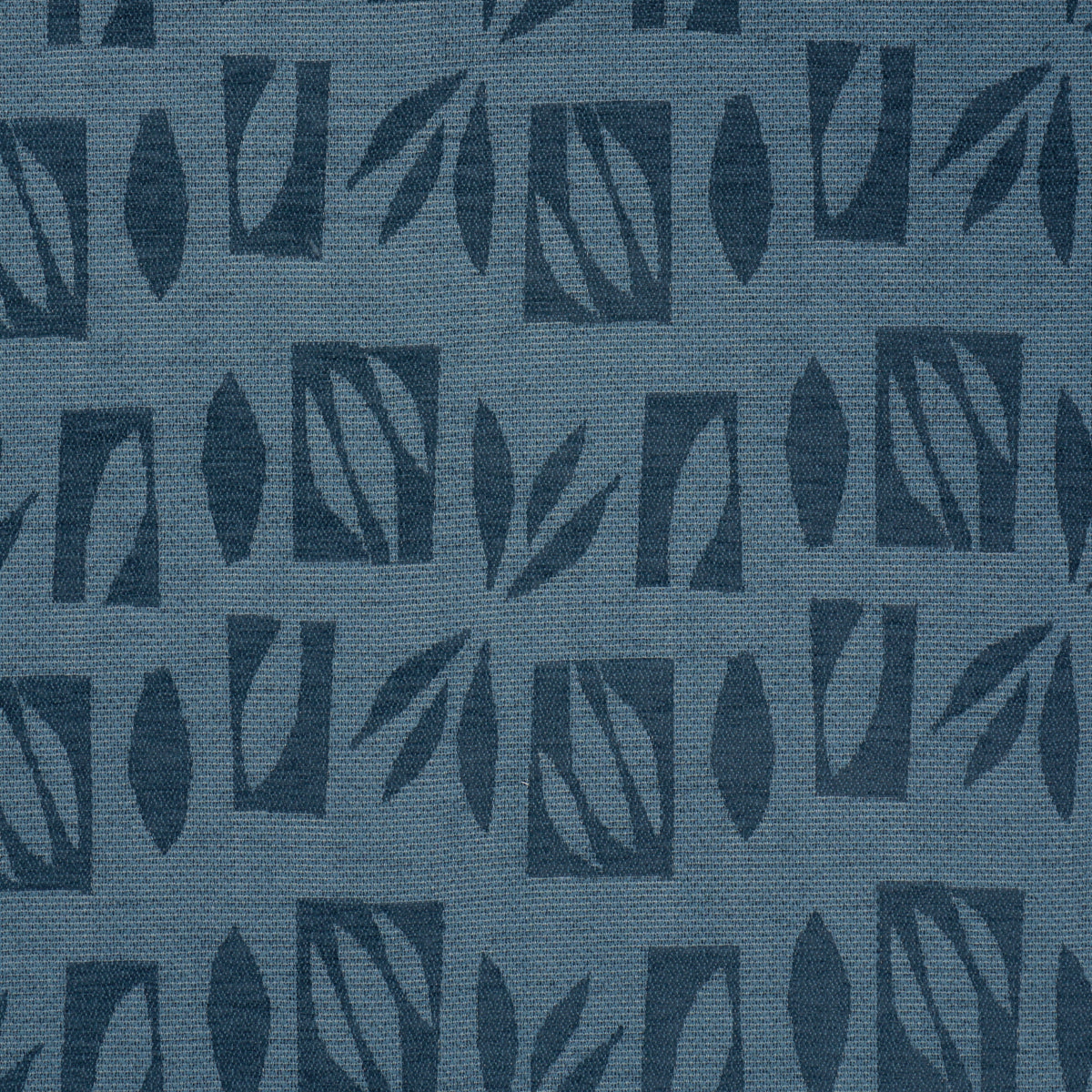 Banana Leaf Cut Out fabric in blue color - pattern number 85880 - by Schumacher in the Caroline Z Hurley collection