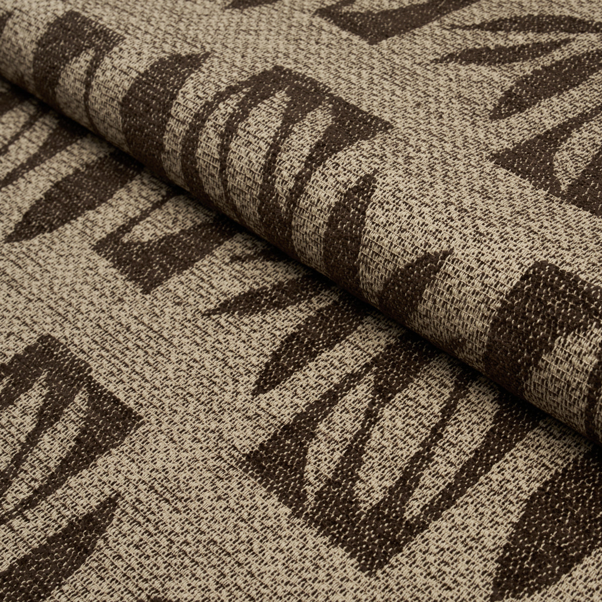Banana Leaf Cut Out fabric in brown color - pattern number 85882 - by Schumacher in the Caroline Z Hurley collection
